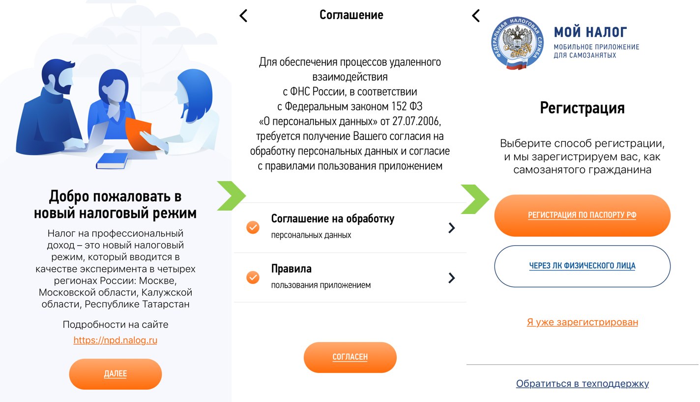 Регистрация в качестве самозанятого